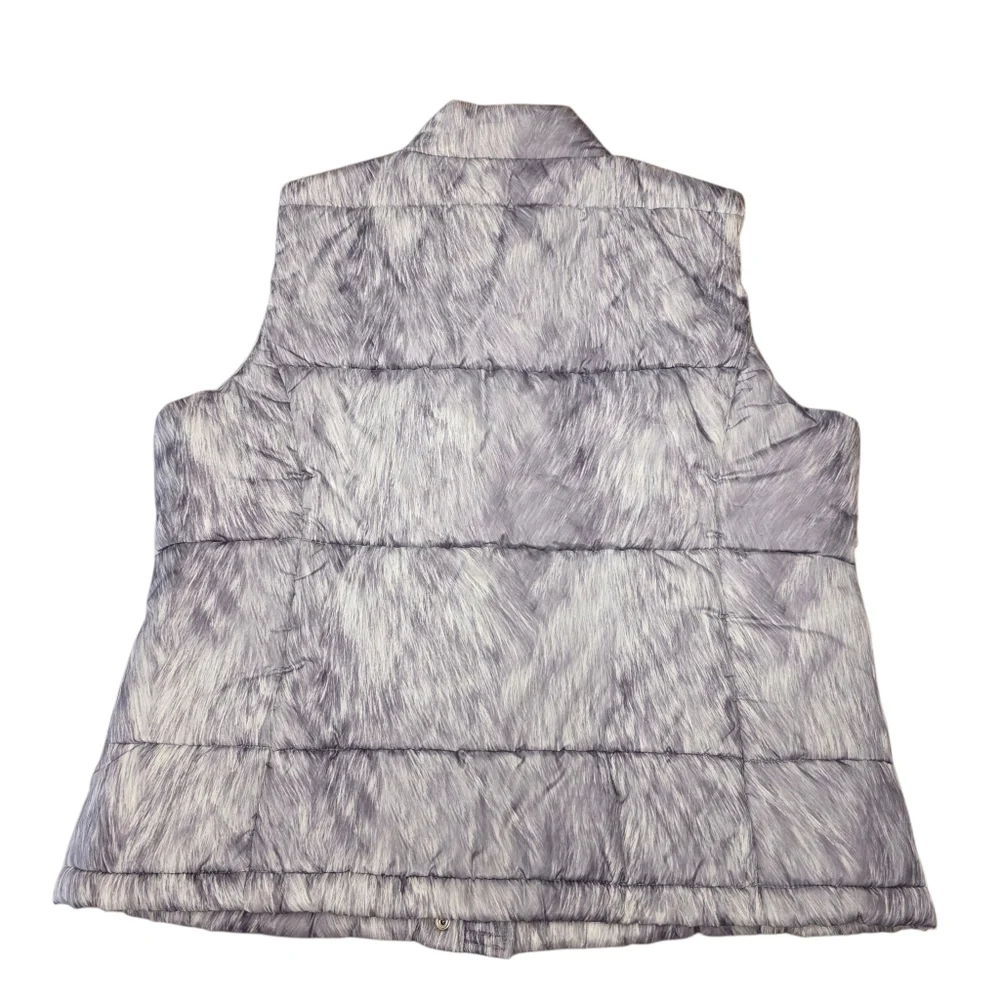 Michael Kors Fur Print Gray Puffer Vest Size XL - Picture 3 of 12